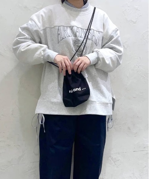 niko and...（ニコアンド）の「オリジナルニコロゴ巾着バッグ（ショルダーバッグ・レディース・ブラック/ホワイト・0）」の10枚目の写真