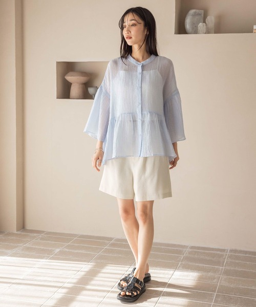 LOWRYS FARM（ローリーズファーム）の「ホップサックショートパンツ 253264（その他パンツ・レディース・ブラウン/チャコールグレー/アイボリー・FREE）」の4枚目の写真