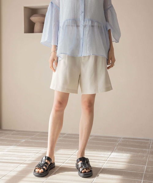 LOWRYS FARM（ローリーズファーム）の「ホップサックショートパンツ 253264（その他パンツ・レディース・ブラウン/チャコールグレー/アイボリー・FREE）」の8枚目の写真