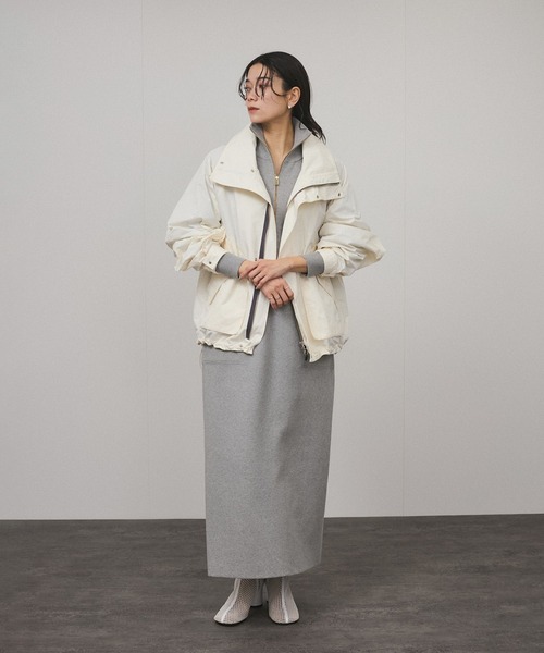 SALON adam et rope'(サロン アダム エ ロペ)の「スウェットライクハーフジップワンピース(ワンピース・レディース・ブルー系その他/グレー・FREE)」の6枚目の写真