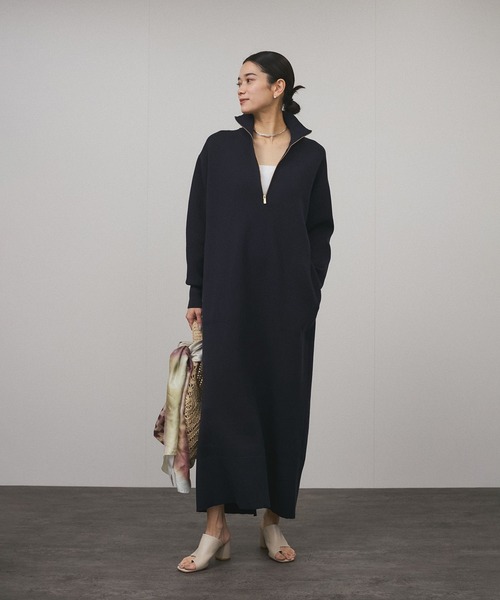 SALON adam et rope'(サロン アダム エ ロペ)の「スウェットライクハーフジップワンピース(ワンピース・レディース・ブルー系その他/グレー・FREE)」の10枚目の写真