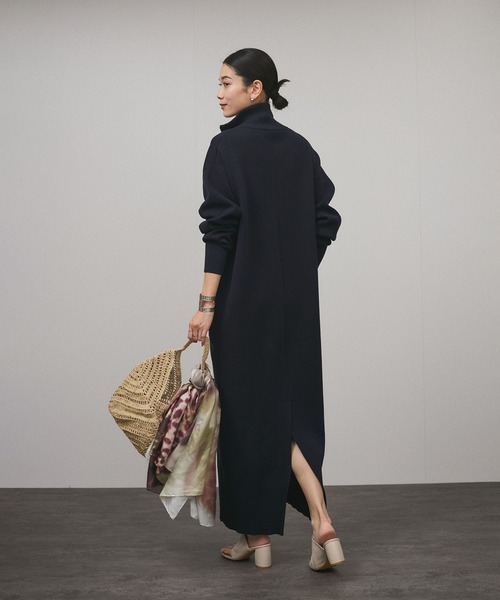 SALON adam et rope'(サロン アダム エ ロペ)の「スウェットライクハーフジップワンピース(ワンピース・レディース・ブルー系その他/グレー・FREE)」の12枚目の写真