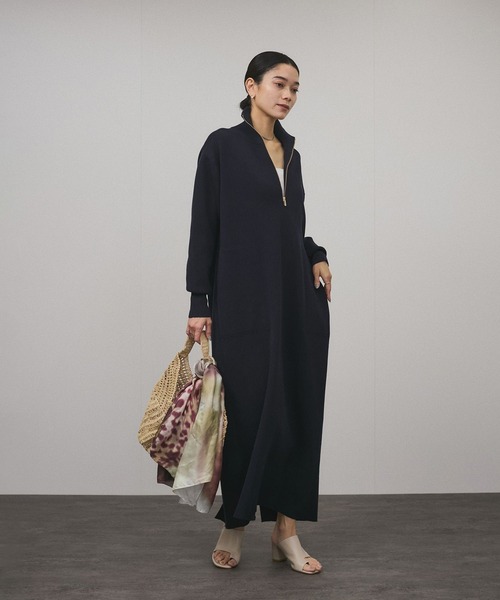 SALON adam et rope'(サロン アダム エ ロペ)の「スウェットライクハーフジップワンピース(ワンピース・レディース・ブルー系その他/グレー・FREE)」の16枚目の写真