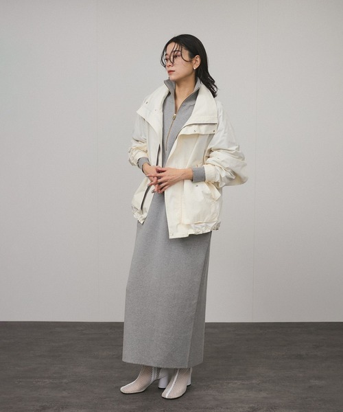 SALON adam et rope'(サロン アダム エ ロペ)の「スウェットライクハーフジップワンピース(ワンピース・レディース・ブルー系その他/グレー・FREE)」の17枚目の写真