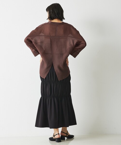 abahouse mavie(アバハウスマヴィ)の「シアードルマンシャツ(シャツ/ブラウス・レディース・ブラック/アイボリー/ブラウン/スモークピンク・フリー)」の21枚目の写真