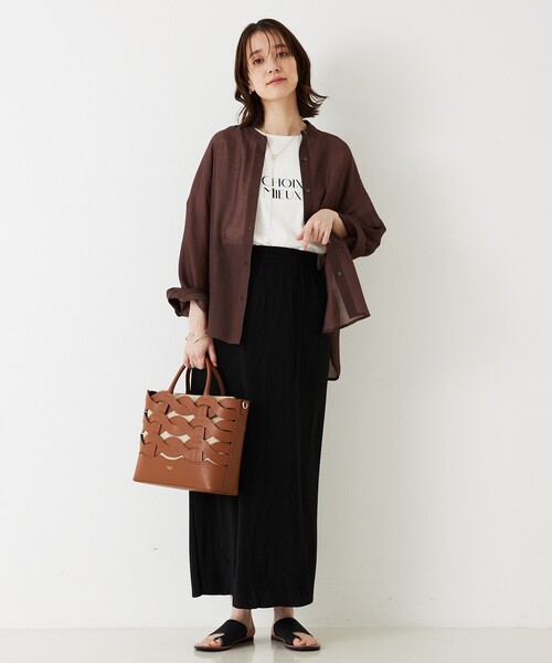 abahouse mavie(アバハウスマヴィ)の「シアードルマンシャツ(シャツ/ブラウス・レディース・ブラック/アイボリー/ブラウン/スモークピンク・フリー)」の20枚目の写真