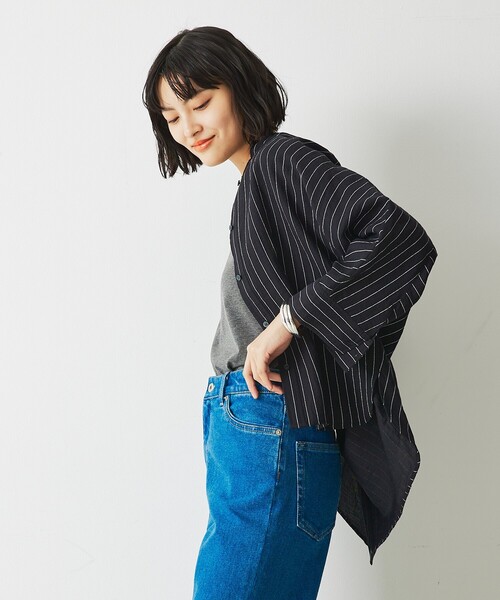 abahouse mavie(アバハウスマヴィ)の「シアードルマンシャツ(シャツ/ブラウス・レディース・ブラック/アイボリー/ブラウン/スモークピンク・フリー)」の14枚目の写真