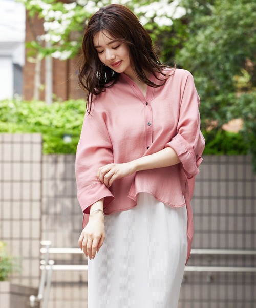 abahouse mavie(アバハウスマヴィ)の「シアードルマンシャツ(シャツ/ブラウス・レディース・ブラック/アイボリー/ブラウン/スモークピンク・フリー)」の5枚目の写真