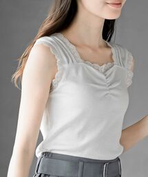 rps | レースふちどりシャーリングタンクトップ(タンクトップ)