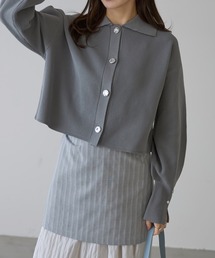 【ZOZO限定】スポンディッシュシルバーボタンカーデ