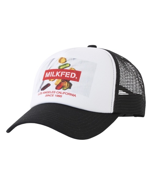 MILKFED.(ミルクフェド)の「SWEETS GRAPHIC PRINT MESH CAP(キャップ・レディース・ライトグレー/ライトピンク/ブラック・ONE SIZE)」の2枚目の写真
