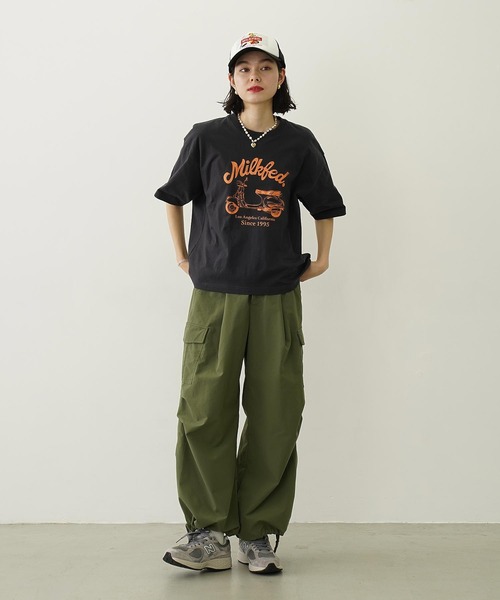 MILKFED.(ミルクフェド)の「SWEETS GRAPHIC PRINT MESH CAP(キャップ・レディース・ライトグレー/ライトピンク/ブラック・ONE SIZE)」の9枚目の写真
