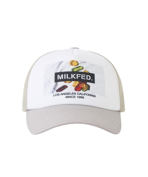 MILKFED.(ミルクフェド)の「SWEETS GRAPHIC PRINT MESH CAP(キャップ・レディース・ライトグレー/ライトピンク/ブラック・ONE SIZE)」の13枚目の写真