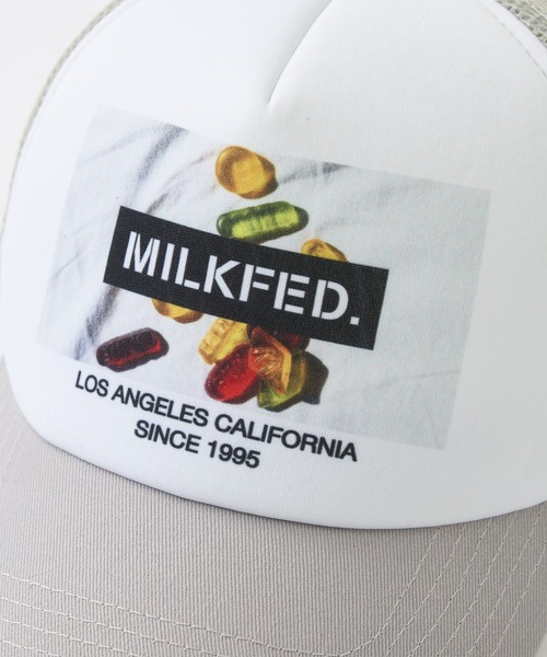MILKFED.(ミルクフェド)の「SWEETS GRAPHIC PRINT MESH CAP(キャップ・レディース・ライトグレー/ライトピンク/ブラック・ONE SIZE)」の16枚目の写真