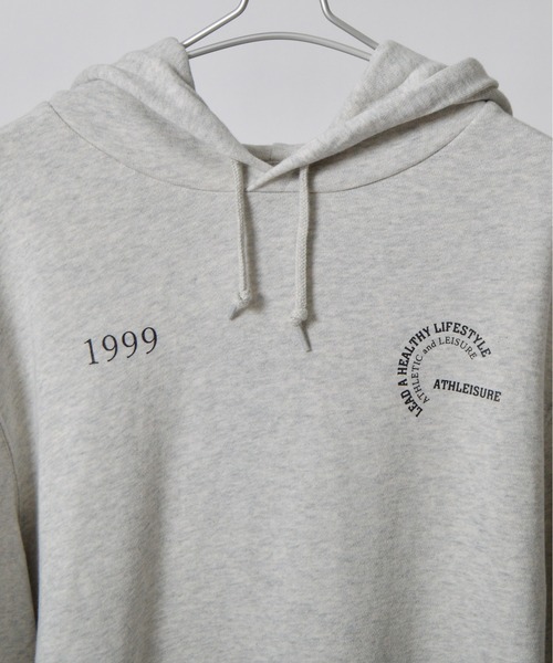 MODISH GAZE(モディシュガゼ)の「【MODISH GAZE】カップルイラスト裏毛フーディ(ATHLEISURE)(パーカー・レディース・オートミール/ネイビー/グリーン/ブラック/杢グレー・MEDIUM/LARGE)」の14枚目の写真