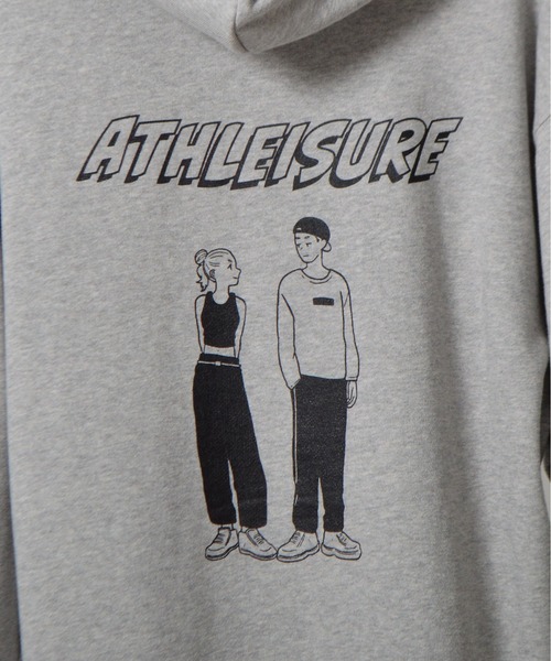 MODISH GAZE(モディシュガゼ)の「【MODISH GAZE】カップルイラスト裏毛フーディ(ATHLEISURE)(パーカー・レディース・オートミール/ネイビー/グリーン/ブラック/杢グレー・MEDIUM/LARGE)」の20枚目の写真