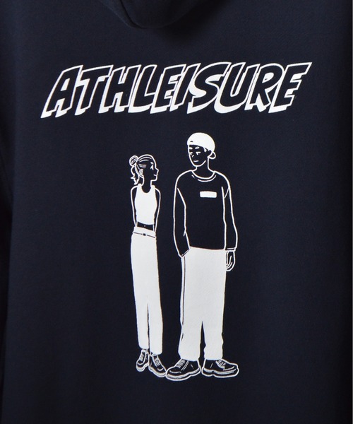 MODISH GAZE(モディシュガゼ)の「【MODISH GAZE】カップルイラスト裏毛フーディ(ATHLEISURE)(パーカー・レディース・オートミール/ネイビー/グリーン/ブラック/杢グレー・MEDIUM/LARGE)」の21枚目の写真