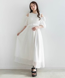 RANDA | シャーリングデザインワンピース(ワンピース)