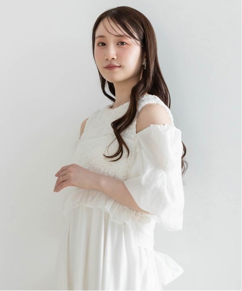 RANDA（ランダ）の「シャーリングデザインワンピース（ワンピース・レディース・ブルー/ブラック/ホワイト・1/0）」の10枚目の写真