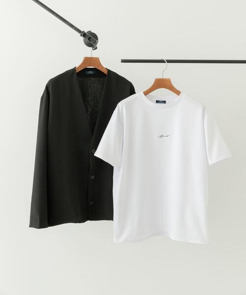 ITEMS URBANRESEARCH（アイテムズ アーバンリサーチ）の「ドライタッチカーディガン+刺繍ポンチTシャツセット（カーディガン/ボレロ・メンズ・チャコールグレー/ブラック/ベージュ/ネイビー・SMALL/MEDIUM/LARGE）」の2枚目の写真