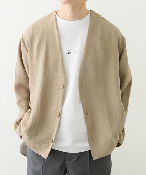 ITEMS URBANRESEARCH(アイテムズ アーバンリサーチ)の「ドライタッチカーディガン+刺繍ポンチTシャツセット(カーディガン/ボレロ・メンズ・チャコールグレー/ブラック/ベージュ/ネイビー・SMALL/MEDIUM/LARGE)」の5枚目の写真