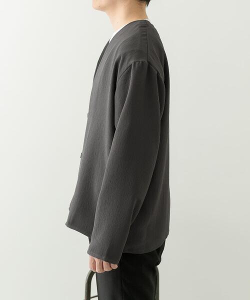 ITEMS URBANRESEARCH（アイテムズ アーバンリサーチ）の「ドライタッチカーディガン+刺繍ポンチTシャツセット（カーディガン/ボレロ・メンズ・チャコールグレー/ブラック/ベージュ/ネイビー・SMALL/MEDIUM/LARGE）」の18枚目の写真