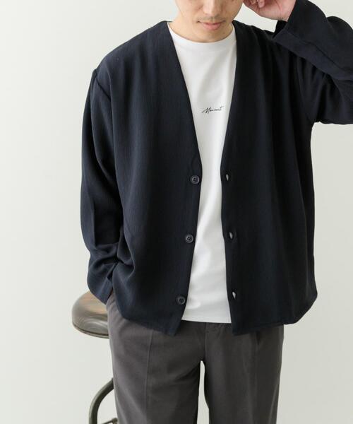 ドライタッチカーディガン+刺繍ポンチTシャツセット（カーディガン