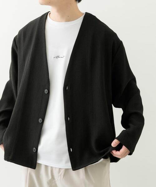 ITEMS URBANRESEARCH（アイテムズ アーバンリサーチ）の「ドライタッチカーディガン+刺繍ポンチTシャツセット（カーディガン/ボレロ・メンズ・チャコールグレー/ブラック/ベージュ/ネイビー・SMALL/MEDIUM/LARGE）」の9枚目の写真