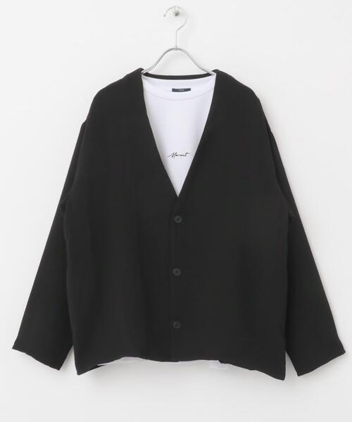 ITEMS URBANRESEARCH（アイテムズ アーバンリサーチ）の「ドライタッチカーディガン+刺繍ポンチTシャツセット（カーディガン/ボレロ・メンズ・チャコールグレー/ブラック/ベージュ/ネイビー・SMALL/MEDIUM/LARGE）」の15枚目の写真