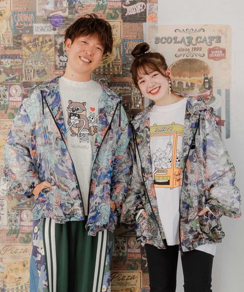 【タグ付未使用】ScoLar スカラー 総柄 中綿 ブルゾン アウター M 送料無料・匿名】4 スカラー ScoLar グレー ドット 宇宙柄