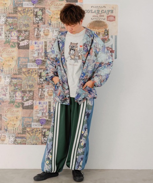 ScoLar(スカラー)の「351109:新キャラ総柄メッシュブルゾン(パーカー・メンズ・パープル/カーキ・M)」の18枚目の写真