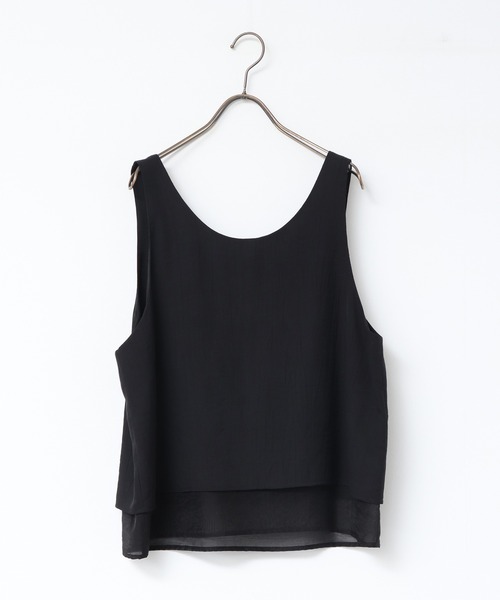 hunch（ハンチ）の「ワッシャーサテン オーバータンクトップ（タンクトップ・レディース・アイボリー/ブラック/セージグリーン・FREE）」の5枚目の写真