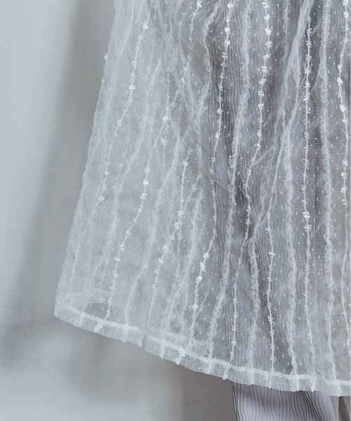 W:Huku(フーク)の「ドビー レース 花柄刺繍 メッシュ スカート(スカート・レディース・ブラック/ホワイト・FREE)」の19枚目の写真