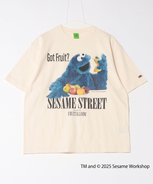 FRUIT OF THE LOOM(フルーツオブザルーム)の「【FRUIT OF THE LOOM】 SESAME STREET×FTL フォトTシャツ C/セサミストリート コラボ(Tシャツ/カットソー・メンズ・ライトブラウン/オフホワイト/チャコール・L/M/S)」の1枚目の写真