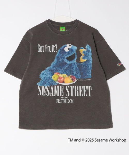 FRUIT OF THE LOOM(フルーツオブザルーム)の「【FRUIT OF THE LOOM】 SESAME STREET×FTL フォトTシャツ C/セサミストリート コラボ(Tシャツ/カットソー・メンズ・ライトブラウン/オフホワイト/チャコール・L/M/S)」の2枚目の写真