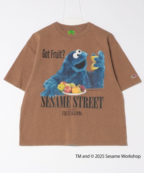 FRUIT OF THE LOOM(フルーツオブザルーム)の「【FRUIT OF THE LOOM】 SESAME STREET×FTL フォトTシャツ C/セサミストリート コラボ(Tシャツ/カットソー・メンズ・ライトブラウン/オフホワイト/チャコール・L/M/S)」の3枚目の写真