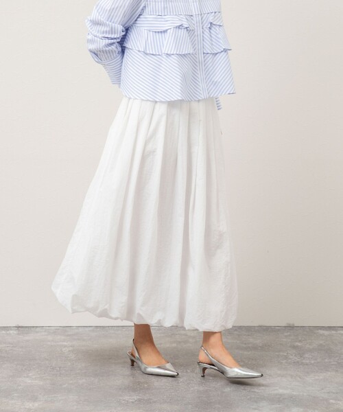 NOLLEY’S（ノーリーズ）の「バルーンスカート（スカート・レディース・ブラック/オフホワイト/ブラウン・38）」の2枚目の写真