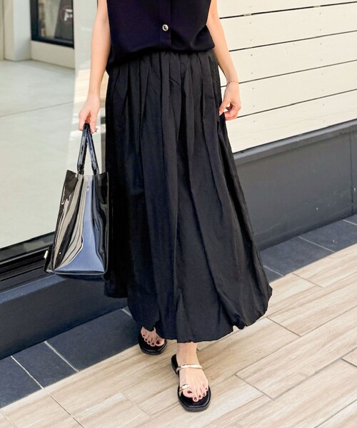 NOLLEY’S（ノーリーズ）の「バルーンスカート（スカート・レディース・ブラック/オフホワイト/ブラウン・38）」の3枚目の写真