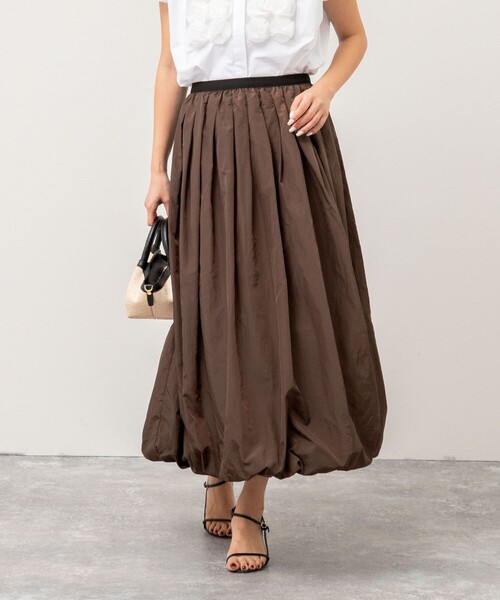 NOLLEY’S（ノーリーズ）の「バルーンスカート（スカート・レディース・ブラック/オフホワイト/ブラウン・38）」の4枚目の写真