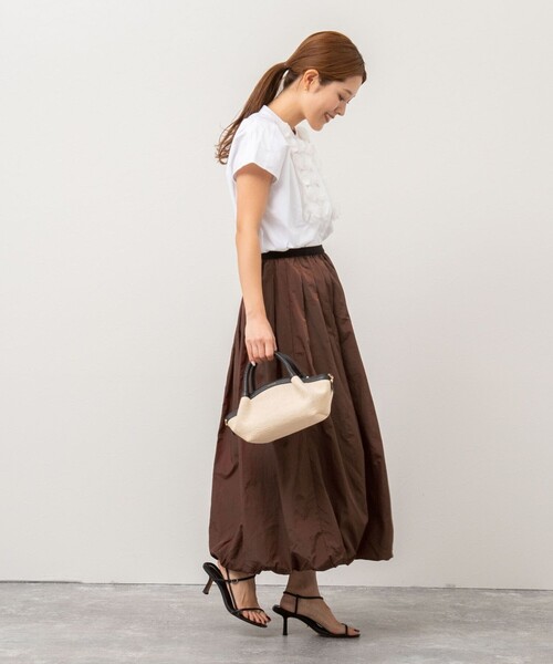 NOLLEY’S（ノーリーズ）の「バルーンスカート（スカート・レディース・ブラック/オフホワイト/ブラウン・38）」の7枚目の写真