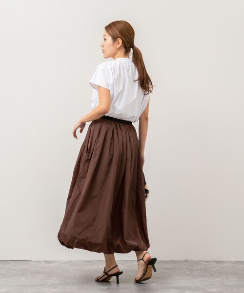 NOLLEY’S（ノーリーズ）の「バルーンスカート（スカート・レディース・ブラック/オフホワイト/ブラウン・38）」の8枚目の写真