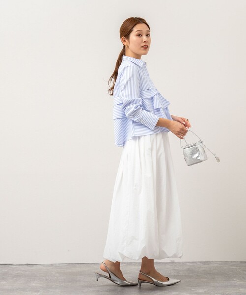 NOLLEY’S（ノーリーズ）の「バルーンスカート（スカート・レディース・ブラック/オフホワイト/ブラウン・38）」の12枚目の写真