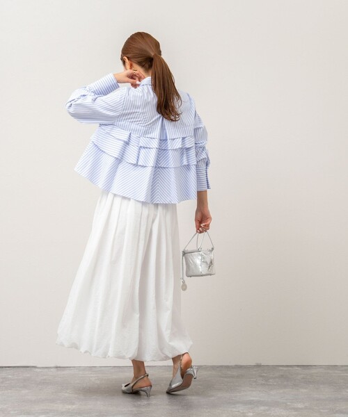 NOLLEY’S（ノーリーズ）の「バルーンスカート（スカート・レディース・ブラック/オフホワイト/ブラウン・38）」の13枚目の写真