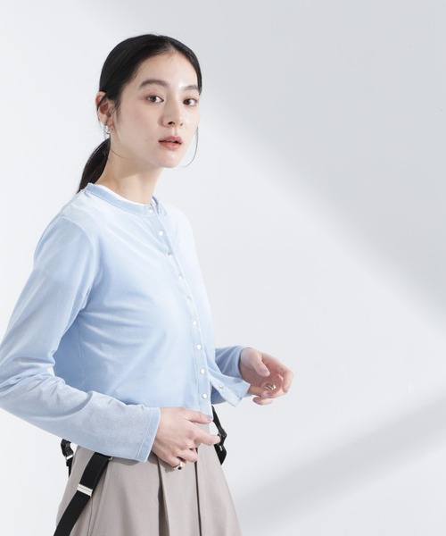 NANO universe(ナノユニバース)の「シアーベロアメニーボタンカーディガン(カーディガン/ボレロ・レディース・モカ/ブラック/ライトブルー・FREE)」の20枚目の写真