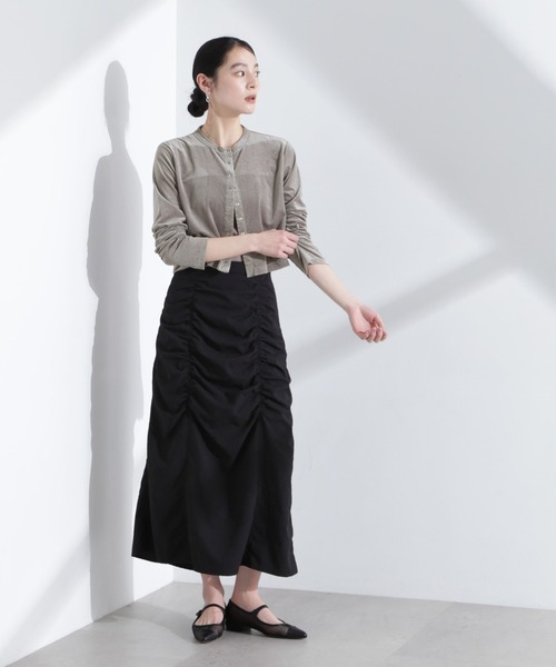 NANO universe(ナノユニバース)の「シアーベロアメニーボタンカーディガン(カーディガン/ボレロ・レディース・モカ/ブラック/ライトブルー・FREE)」の9枚目の写真