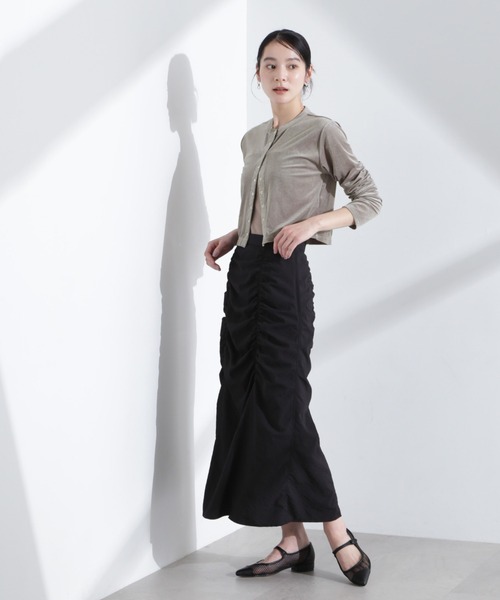 NANO universe(ナノユニバース)の「シアーベロアメニーボタンカーディガン(カーディガン/ボレロ・レディース・モカ/ブラック/ライトブルー・FREE)」の10枚目の写真