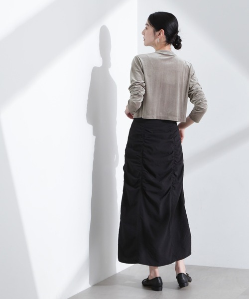 NANO universe(ナノユニバース)の「シアーベロアメニーボタンカーディガン(カーディガン/ボレロ・レディース・モカ/ブラック/ライトブルー・FREE)」の11枚目の写真