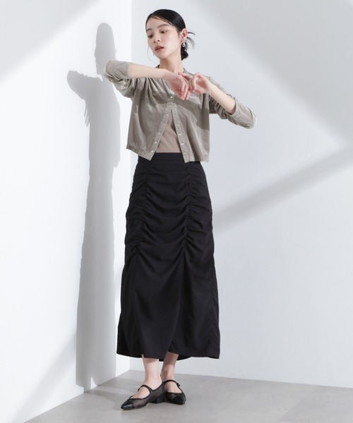 NANO universe(ナノユニバース)の「シアーベロアメニーボタンカーディガン(カーディガン/ボレロ・レディース・モカ/ブラック/ライトブルー・FREE)」の12枚目の写真