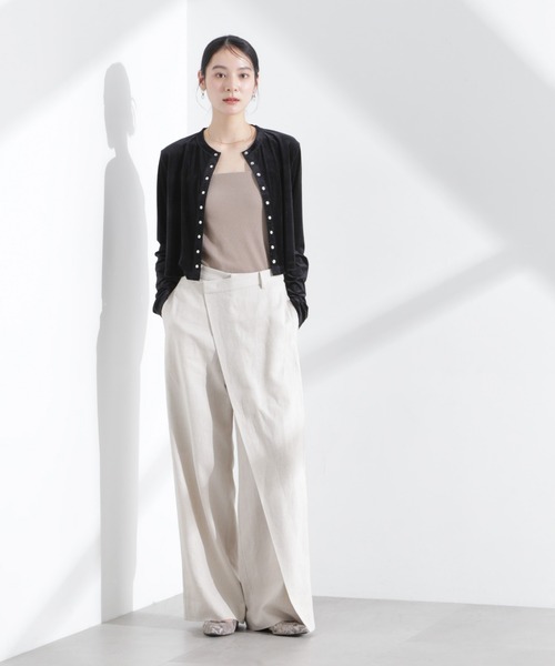 NANO universe(ナノユニバース)の「シアーベロアメニーボタンカーディガン(カーディガン/ボレロ・レディース・モカ/ブラック/ライトブルー・FREE)」の16枚目の写真