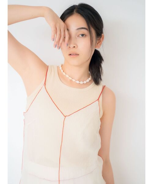 Ungrid（アングリッド）の「カラーパイピングシアーキャミワンピース（ワンピース・レディース・ブルー/アイボリー・FREE）」の13枚目の写真